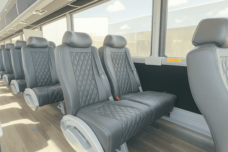 interior of Carson Coach Bus Service charter bus
