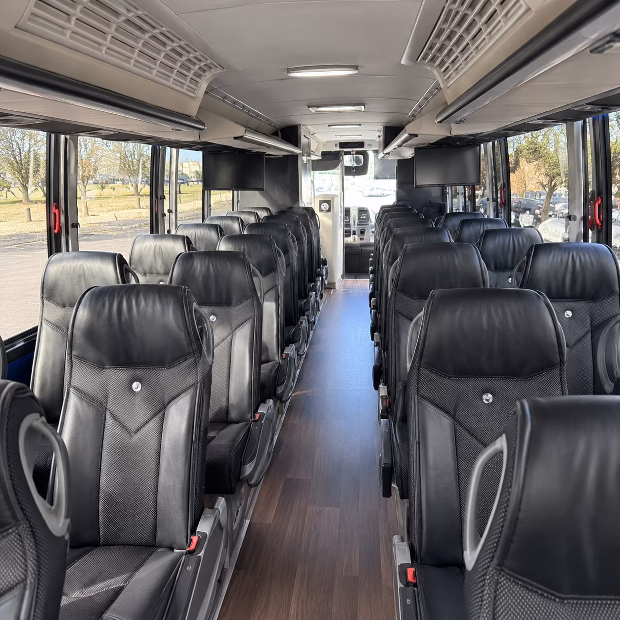 carson 56 passenger charter bus inside